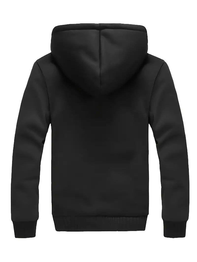 Warm hooded fleece jacket