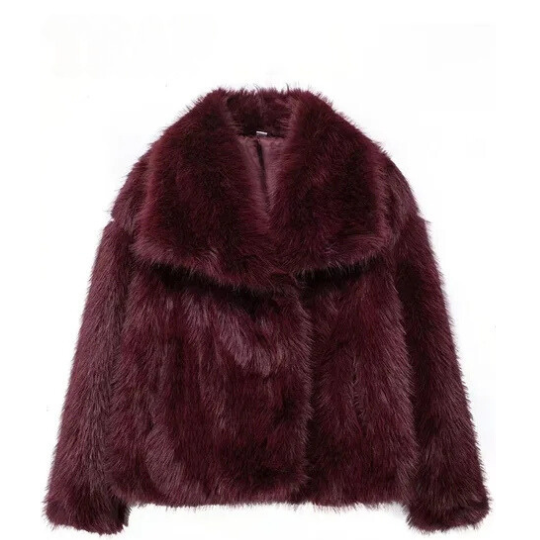 Fluffy faux fur coat