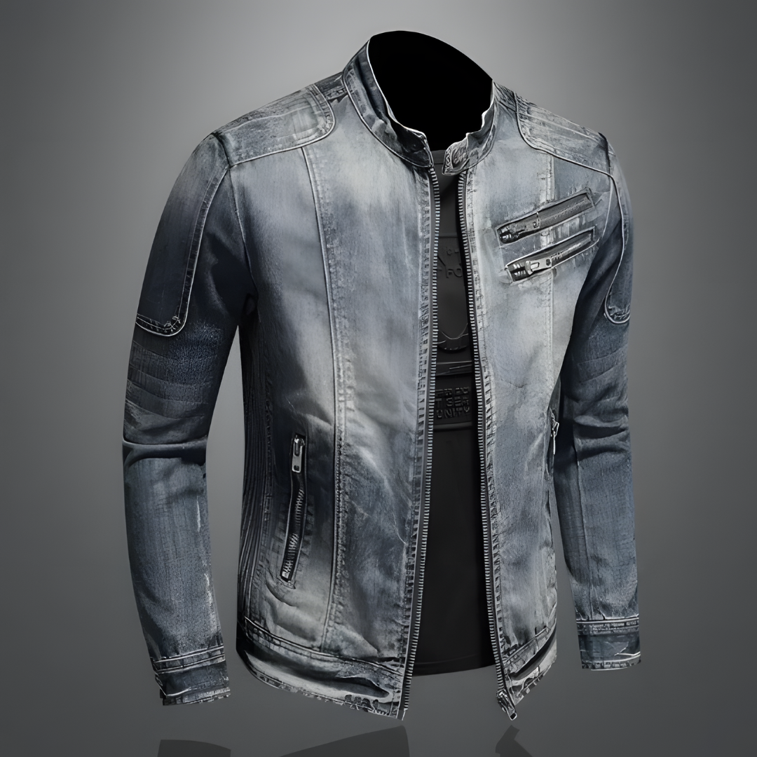 Denim jacket with zip pockets