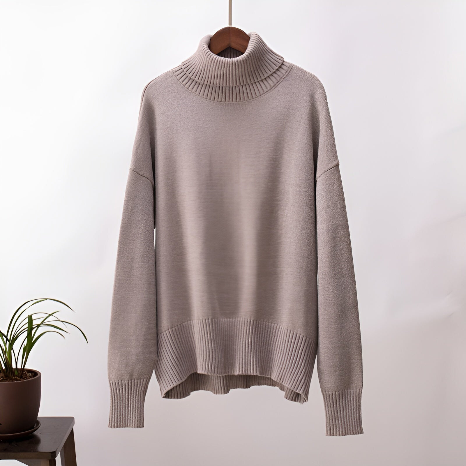 Classic soft plain turtleneck