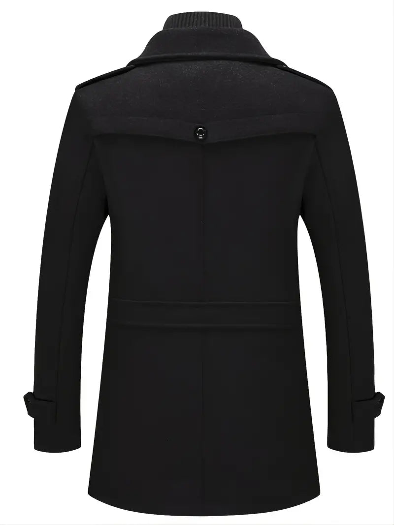 Double lapel waterproof long jacket