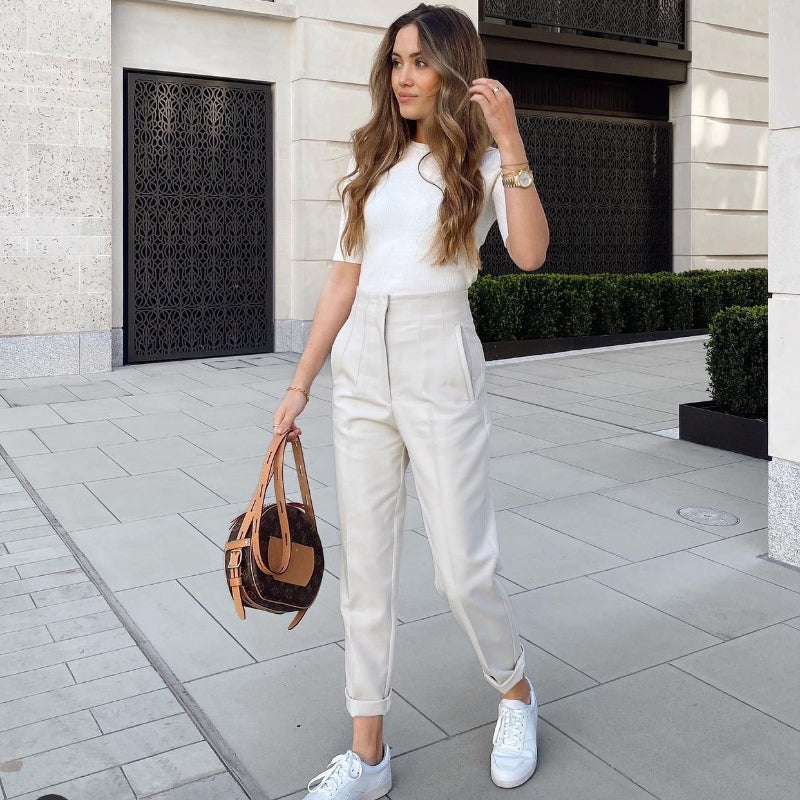 Pleated High waist trousers