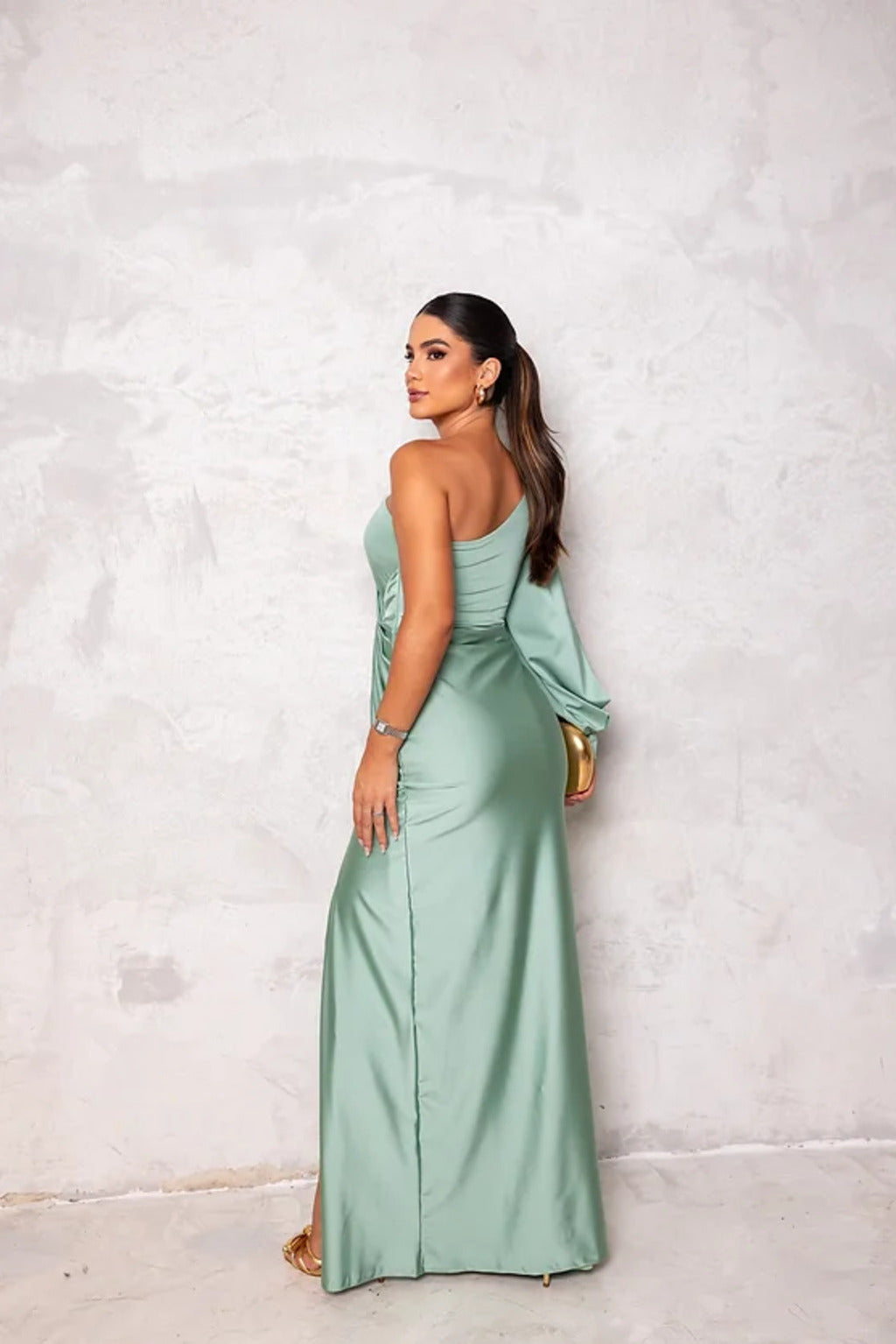 Rae One-shoulder satin cocktail dress