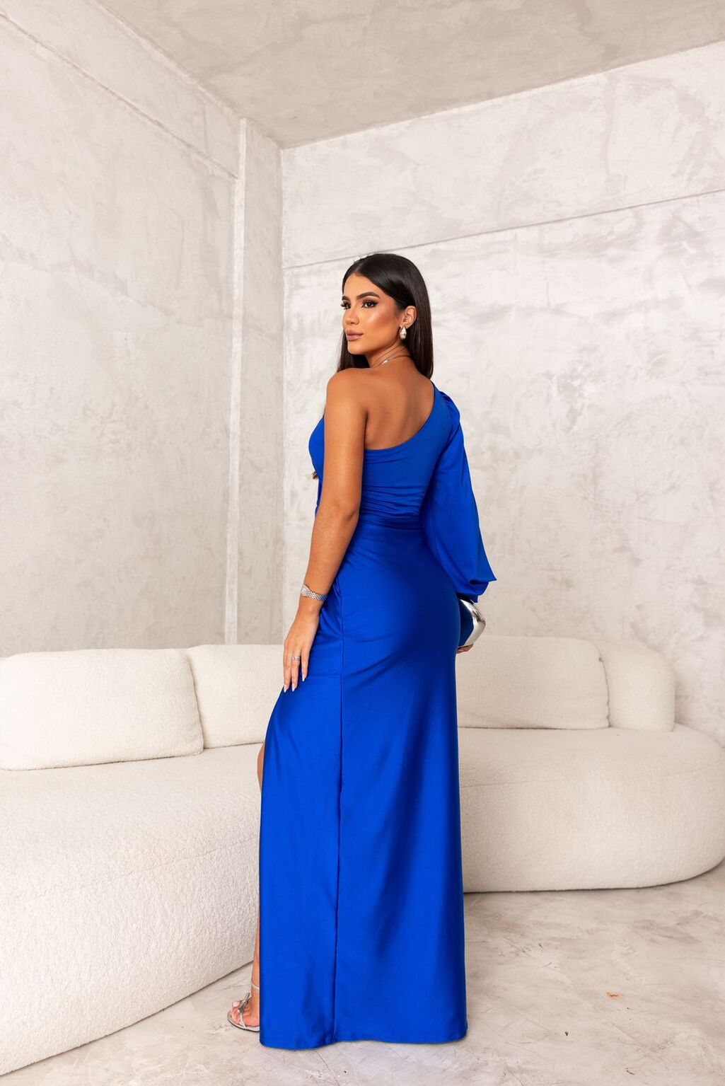 Rae One-shoulder satin cocktail dress