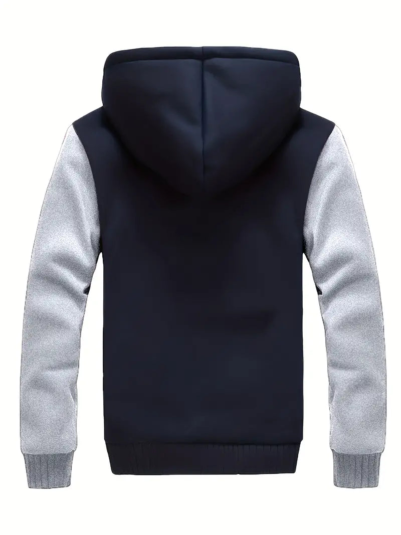 Warm hooded fleece jacket