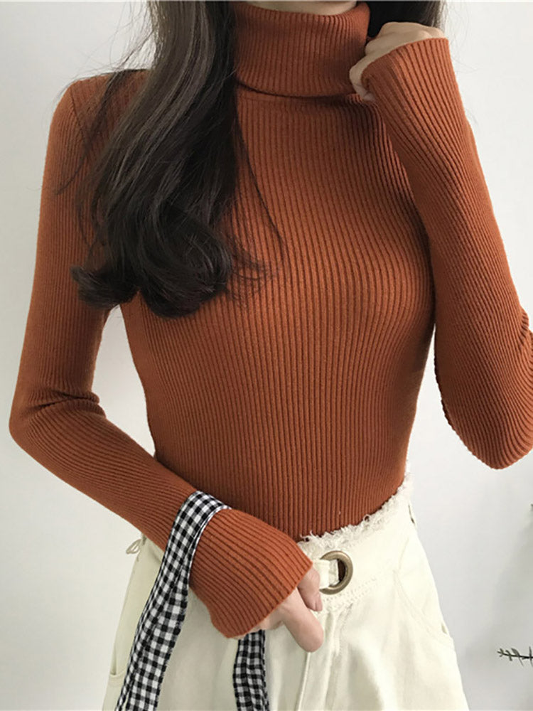 Cotton knitted turtleneck