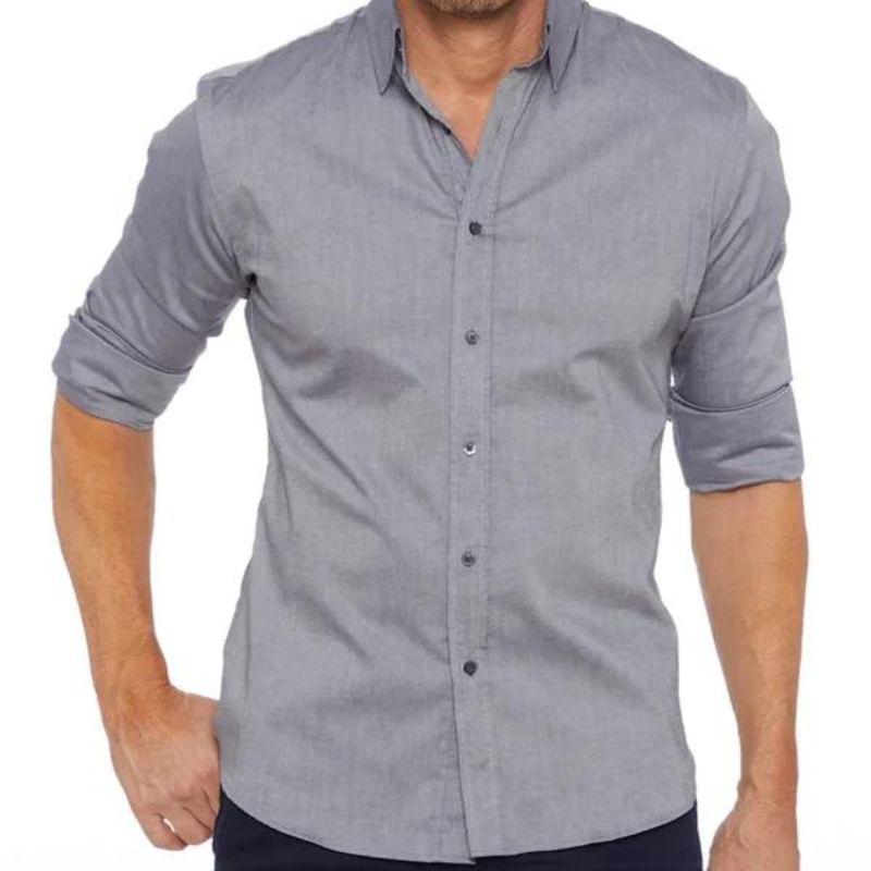 Oxford stretch zip fit shirt