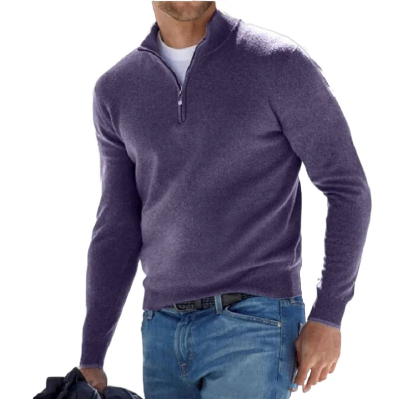 Casual wool half zip pullover