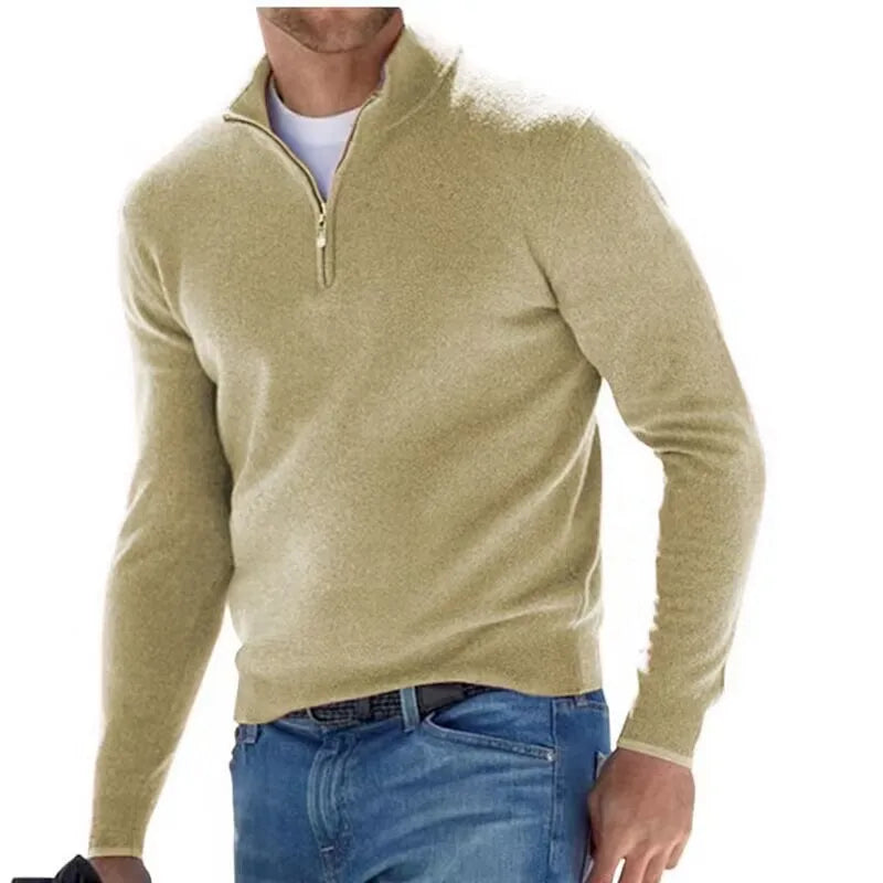 Casual wool half zip pullover