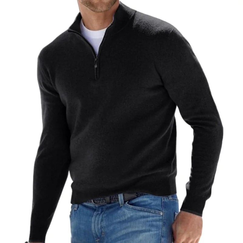 Casual wool half zip pullover