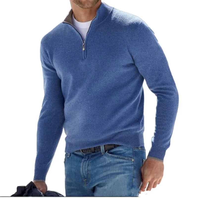 Casual wool half zip pullover