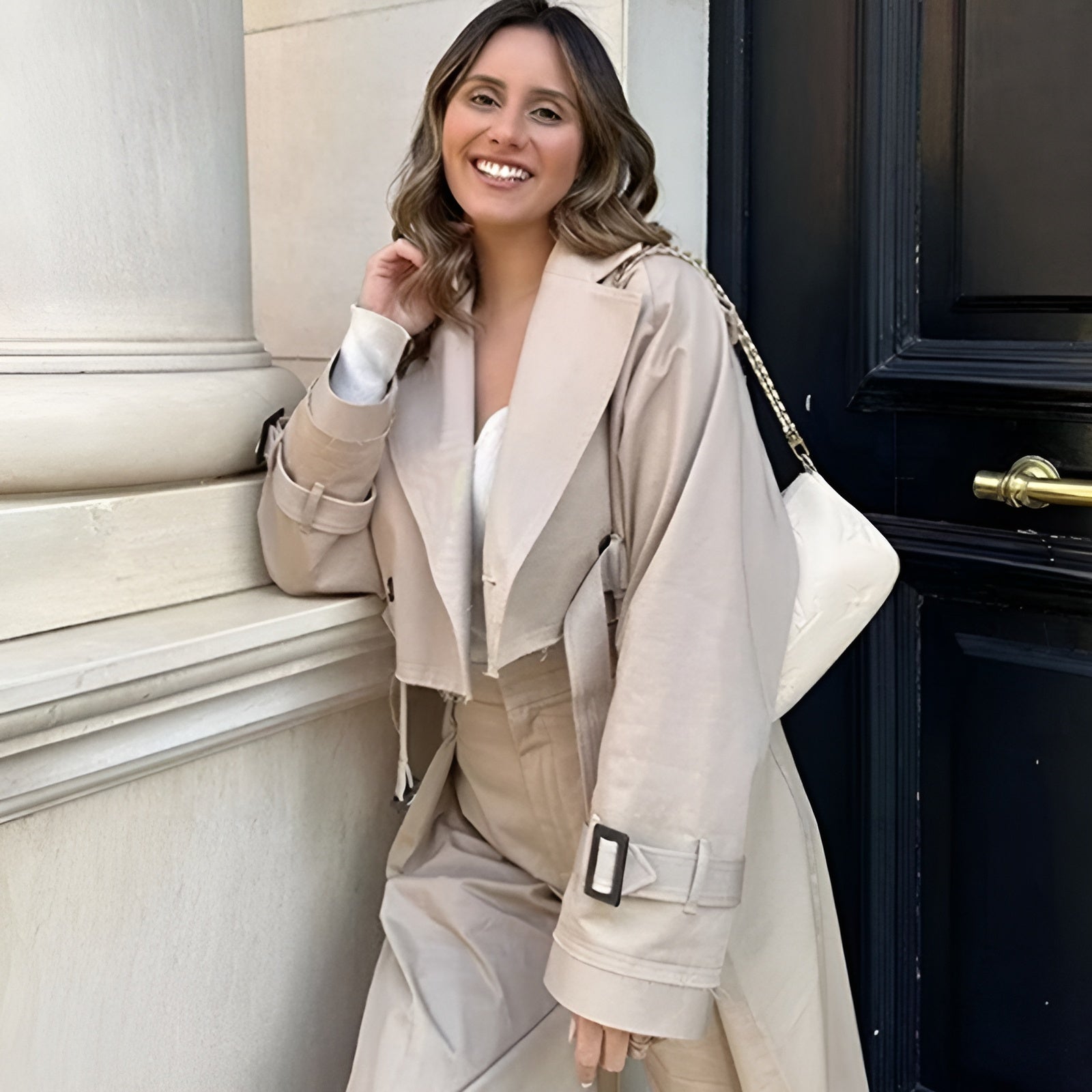 Gemma cropped trench coat