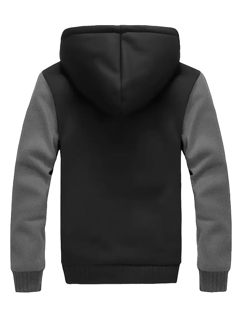 Warm hooded fleece jacket