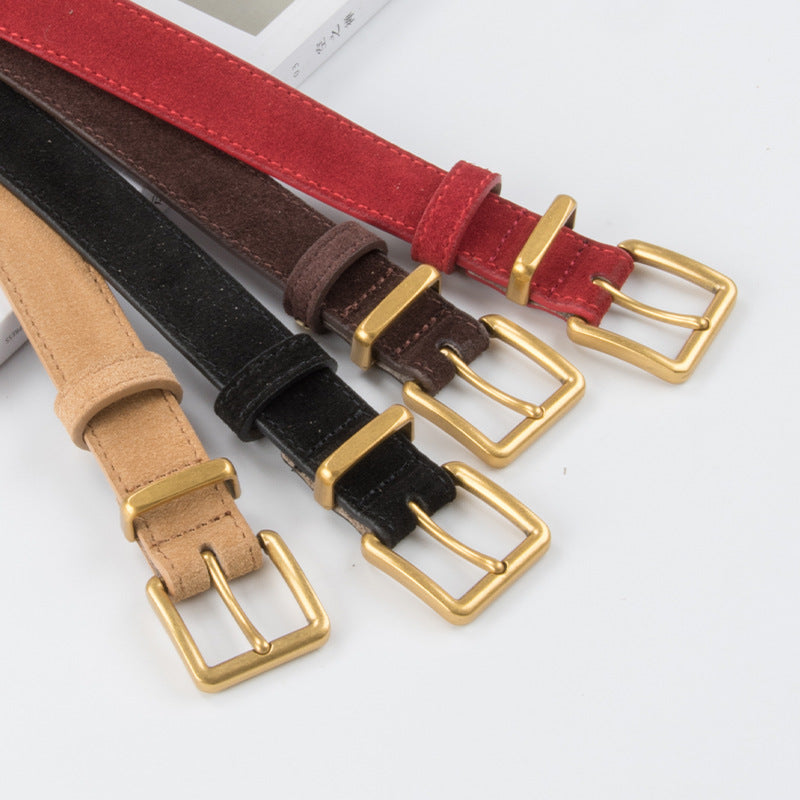 Imitation suede belt