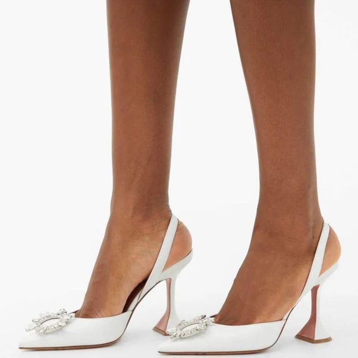 Pointed Crystal Pumps Heels