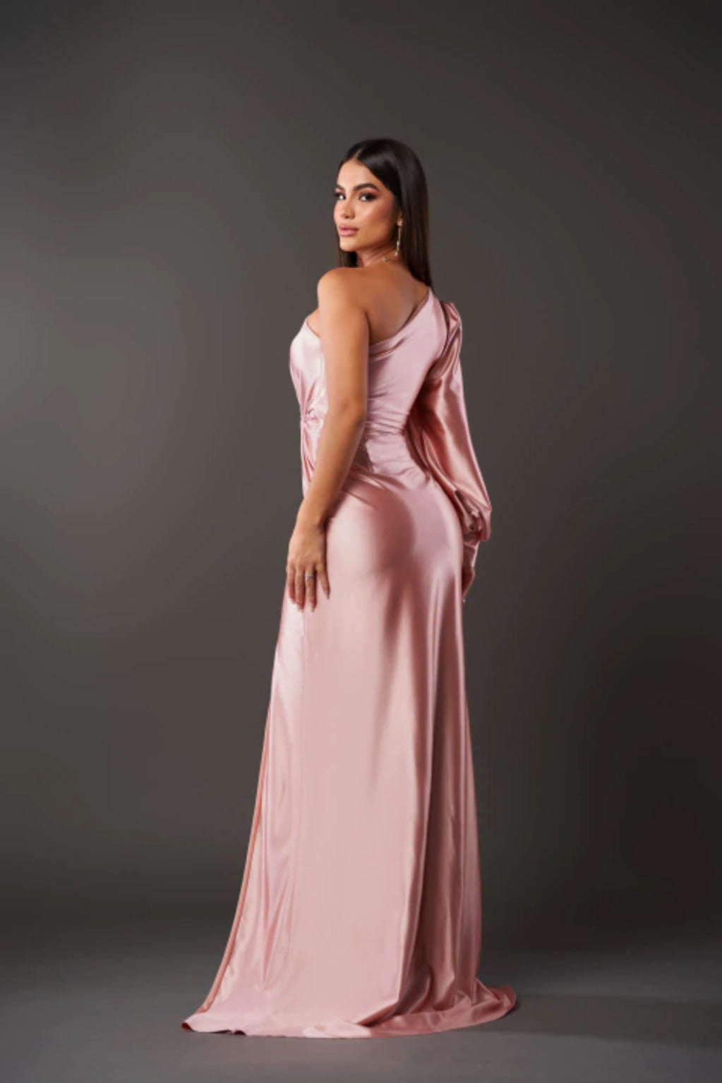 Rae One-shoulder satin cocktail dress