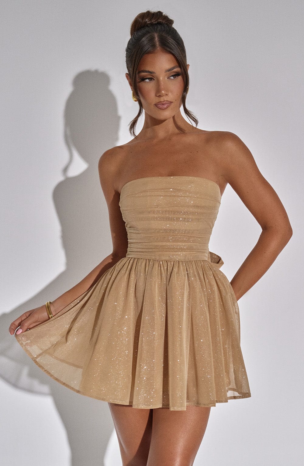 Back-Knot Strapless Dress