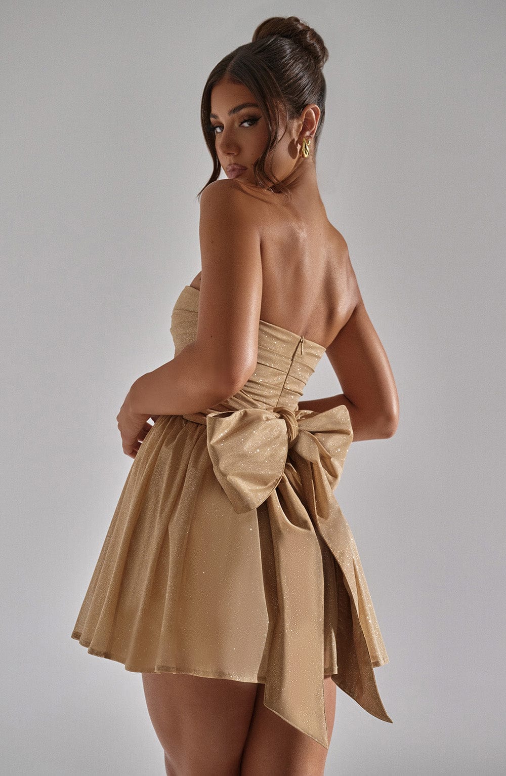 Back-Knot Strapless Dress