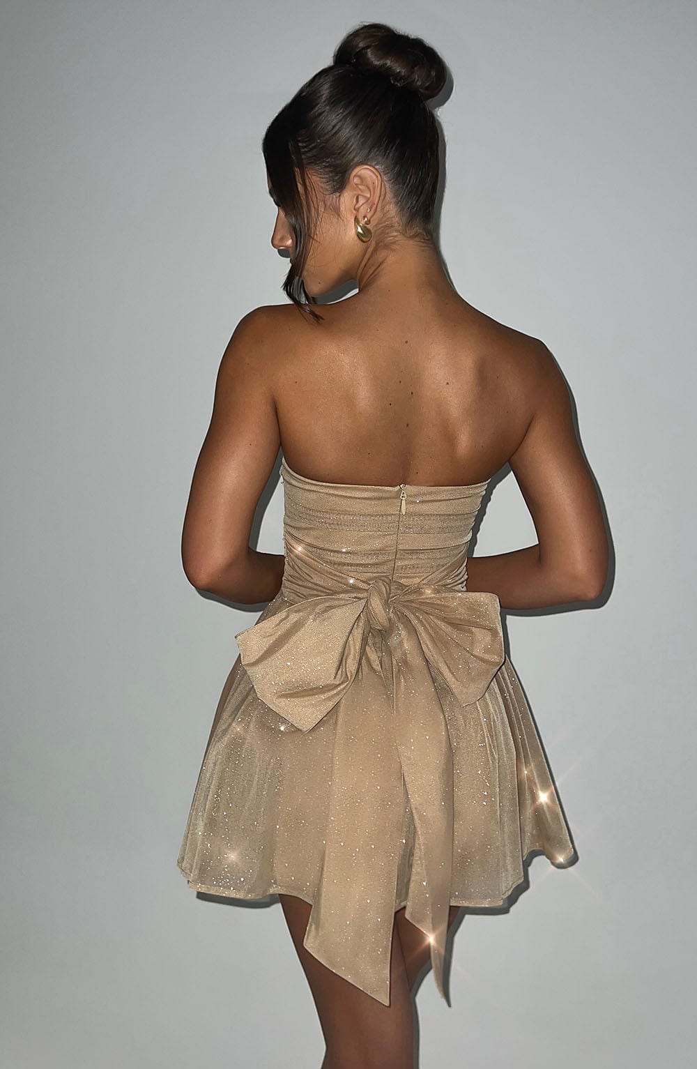 Back-Knot Strapless Dress