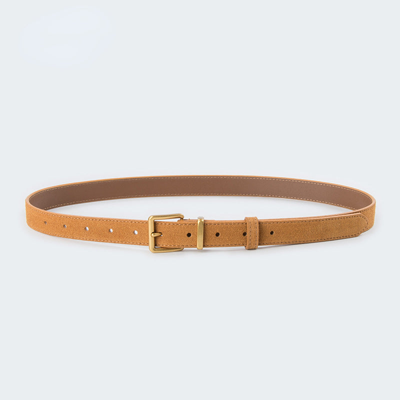 Imitation suede belt